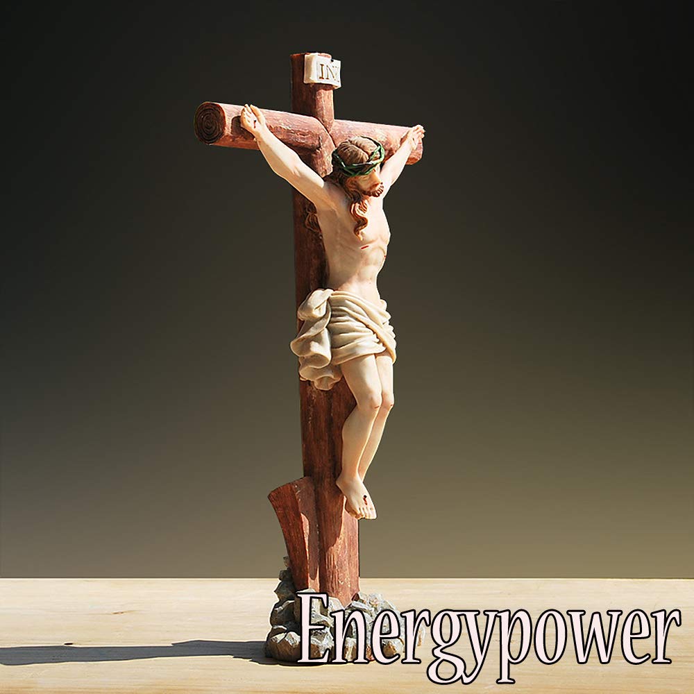 Amazon.co.jp: EnergyPower 十字架 イエス・キリスト像 卓上型 大型