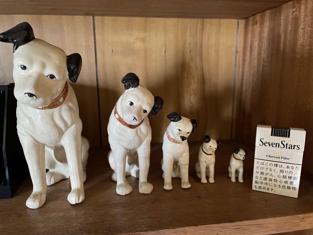 昭和レトロ】ビクター 犬ニッパー陶製置物10体まとめ売りアンティーク