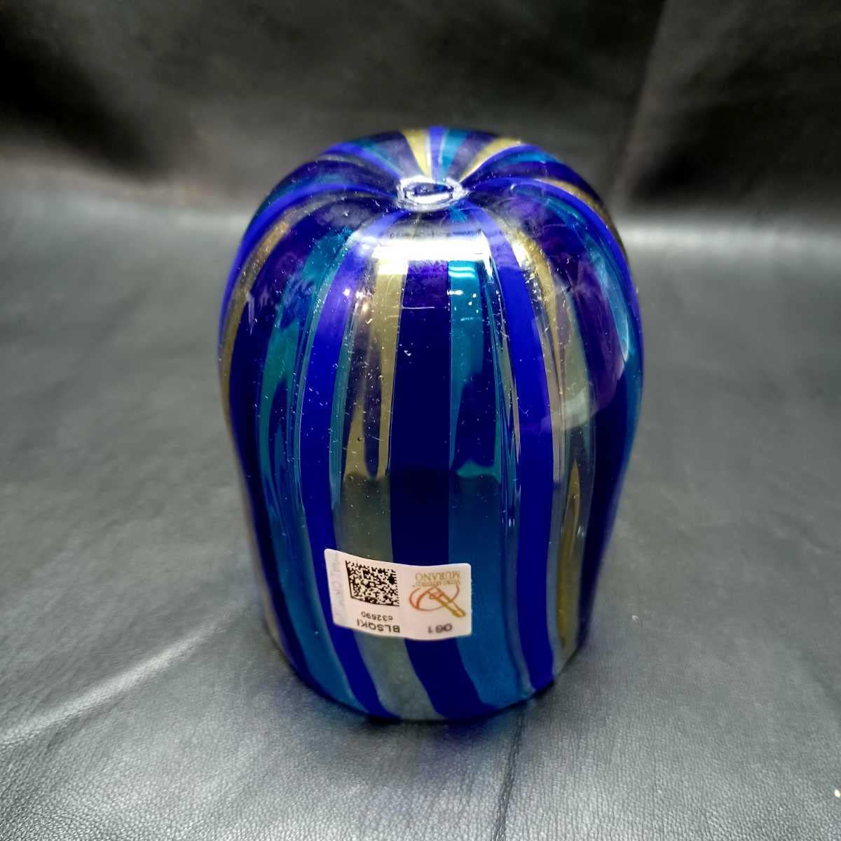 イタリア Murano ムラーノ ガラス オブジェ 置物 靴 ブルー ハイヒール