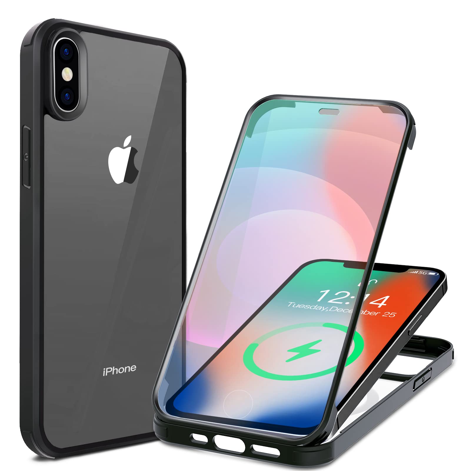 Amazon.co.jp: HAUTRKBG iPhone X iPhone XS 用ケース 360°全面保護