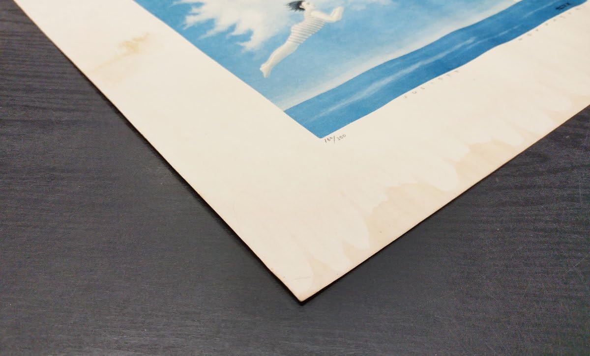 矢吹申彦 オリジナルリトグラフ『飛び込むひと』 限定300部 サイン入り