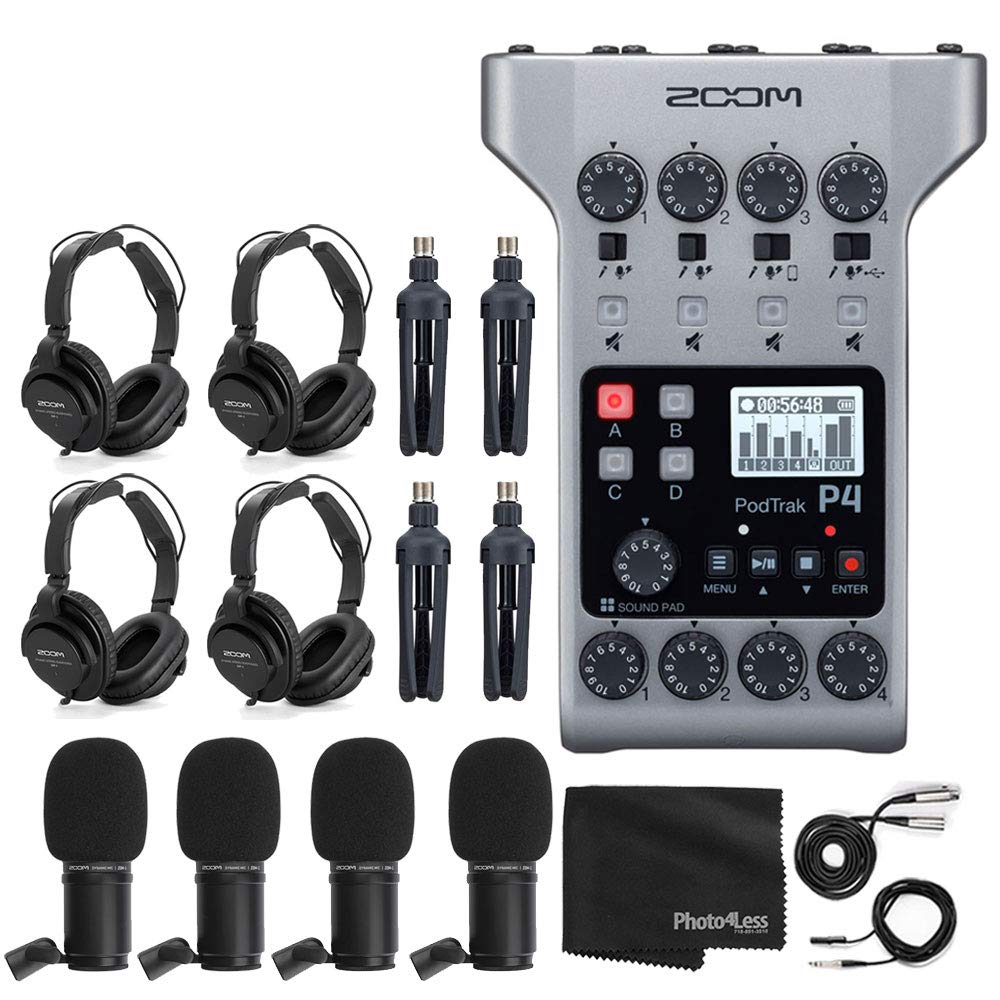 Amazon.com: Zoom PodTrak P4 Portable Multitrack Podcast Recorder +