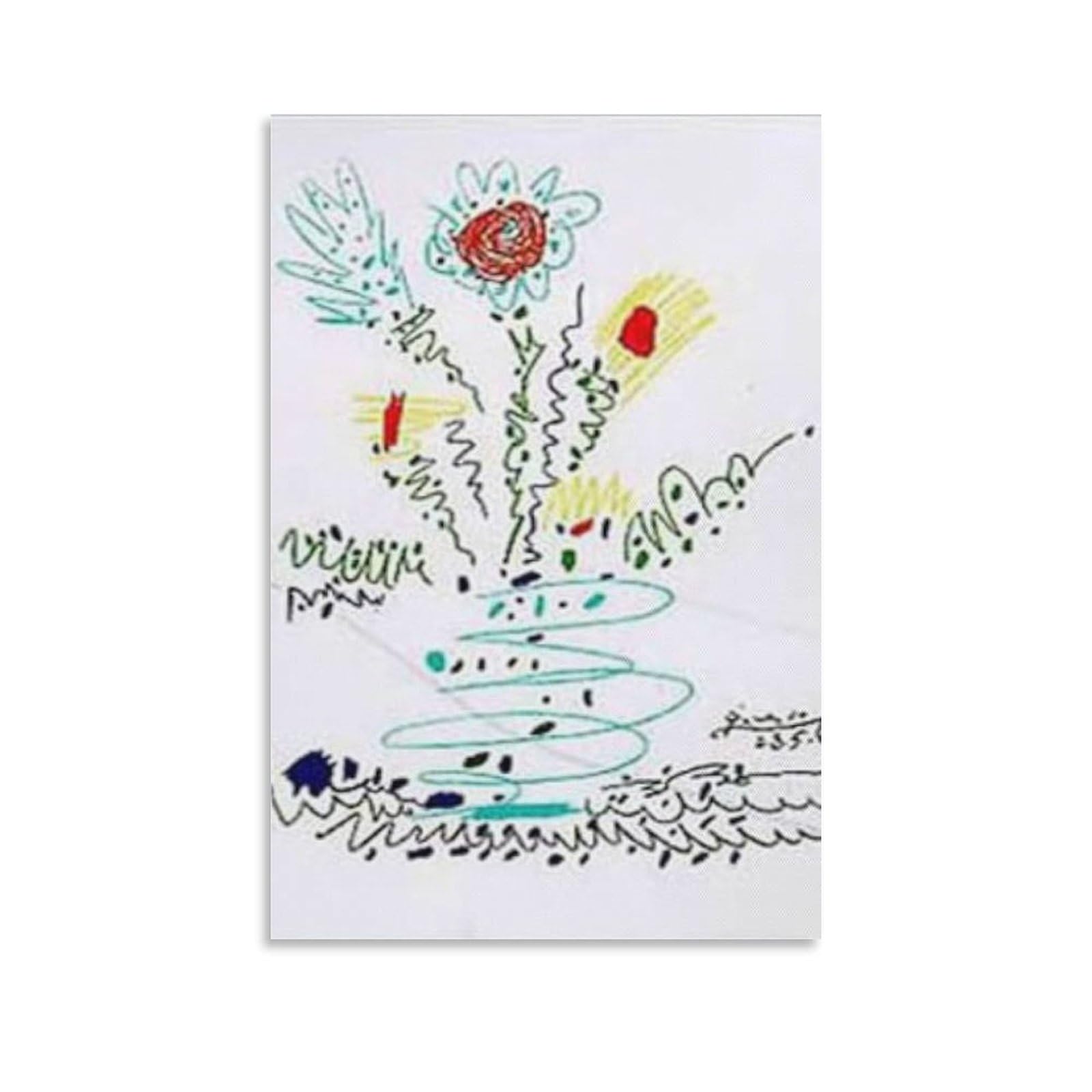 Amazon.co.jp: ポスター パブロ ピカソ サマーブーケ 額装品 アルミ製