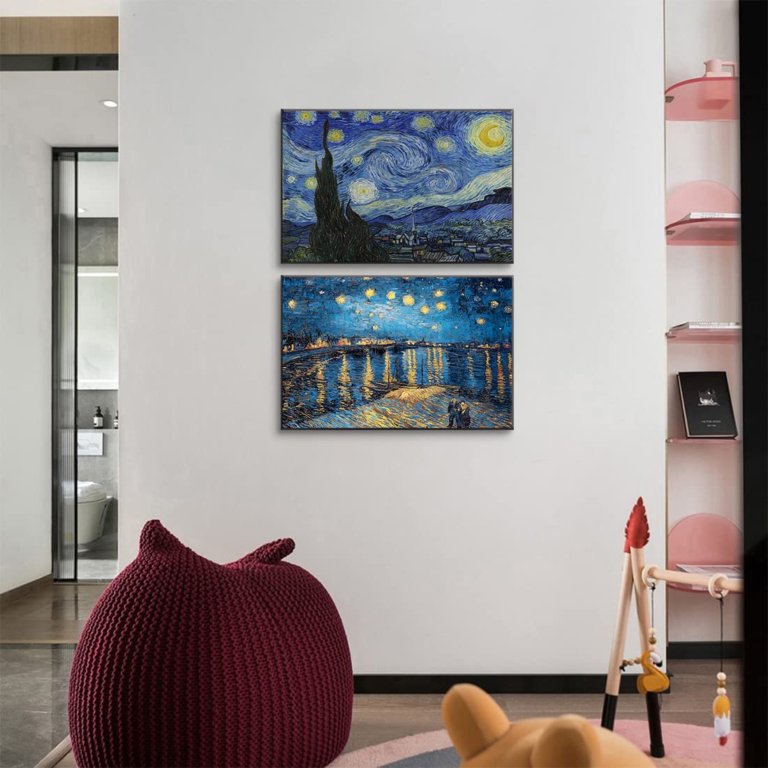 水晶絵 ゴッホ 「星月夜」 アートパネル クリスタル 立体 絵画 アート