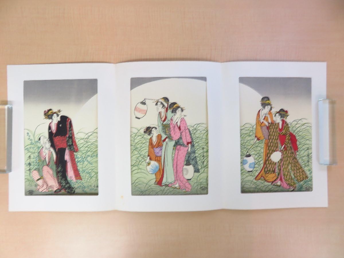 歌川國貞 浮世絵 姫君様行列之図 額縁 大錦三枚続き 歌川國貞 浮世絵