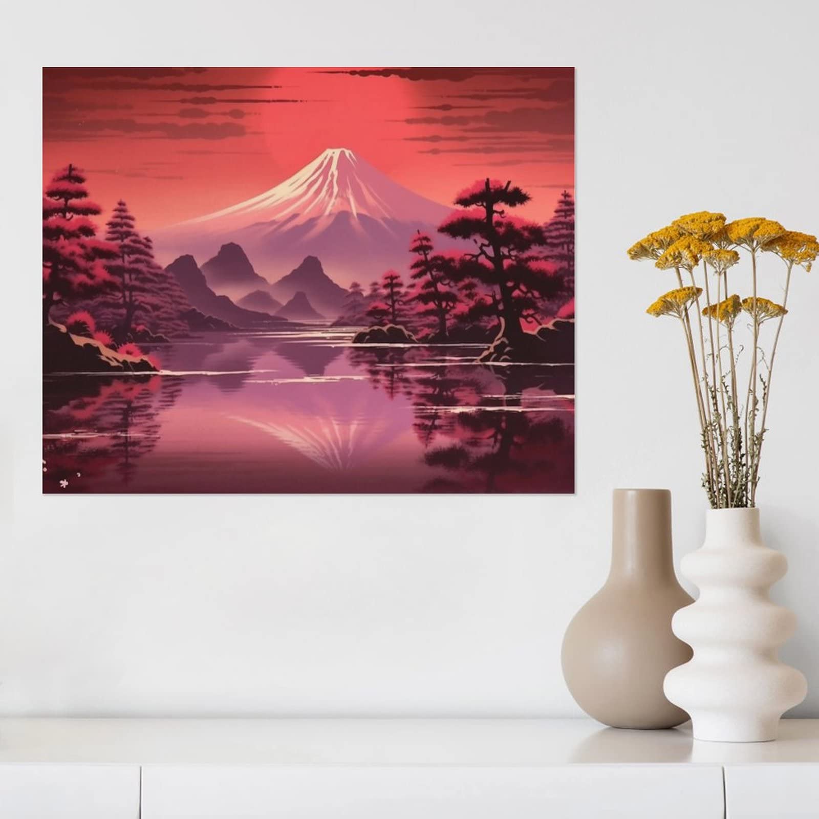 赤富士 百瀬善明 3D 立体画 風景画 絵画 日本画 富士山 盛り絵 美術品