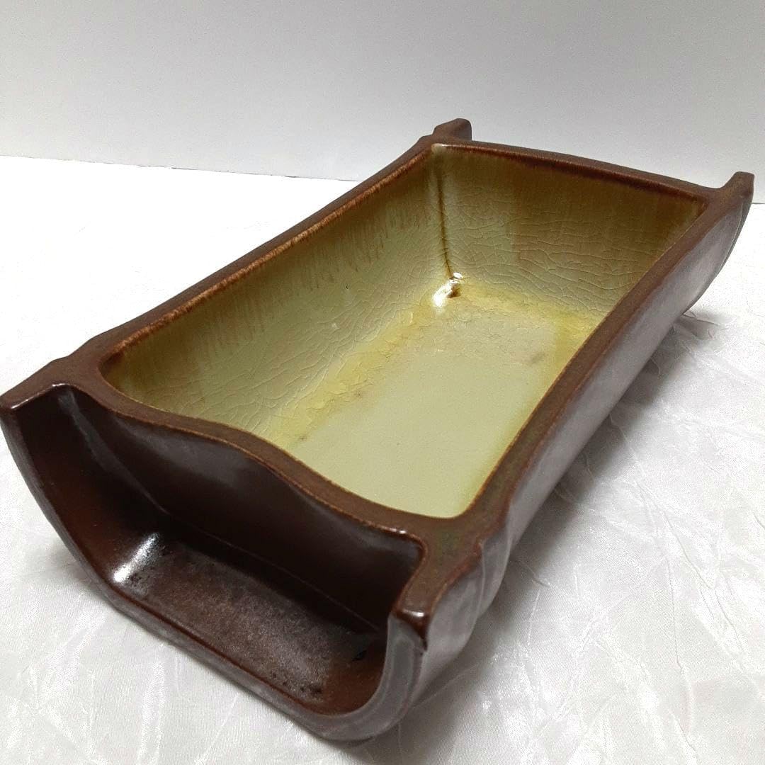 見附文雄備前焼ひだすき 平皿 陶印有り 見附文雄」備前焼ひだすき 平皿