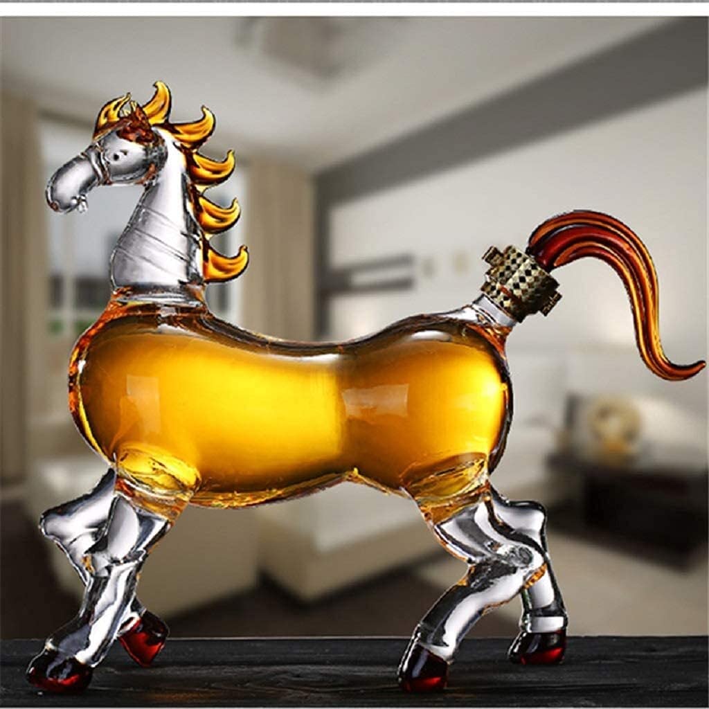 Amazon｜ガラスデカンタ 馬のデカンタ、ウィスキーのデカンタ