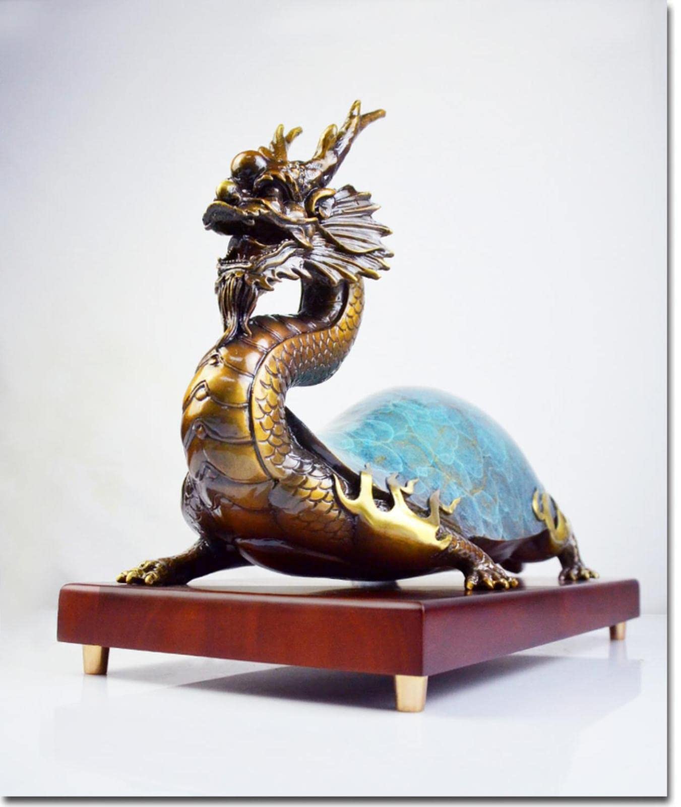 Amazon.co.jp: 青銅製 置物 銅製 飾り物 真鍮 龍亀 ロングイ 龍 辰 竜