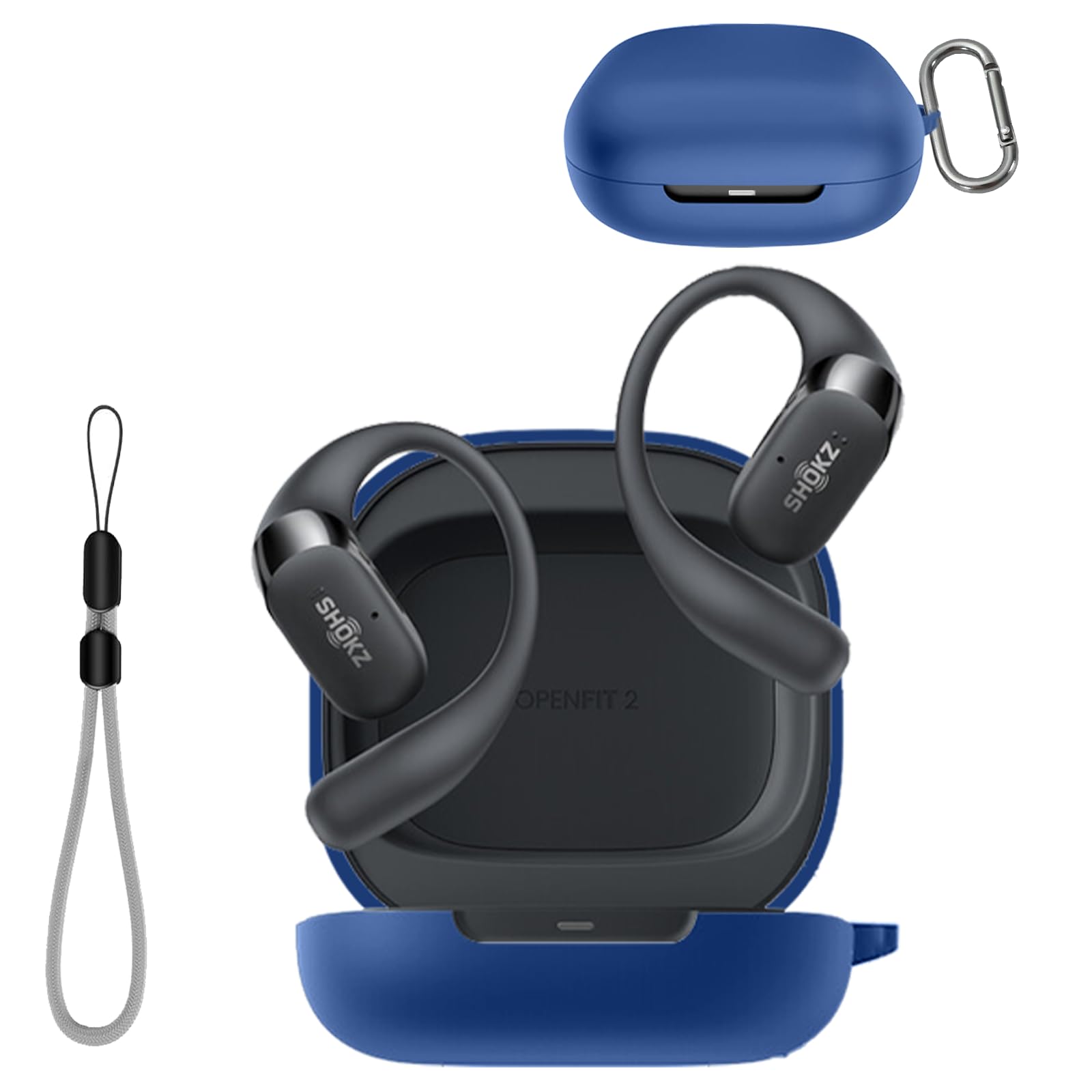 SHOKZ ワイヤレスヘッドホン ブラック 充電ケース付き