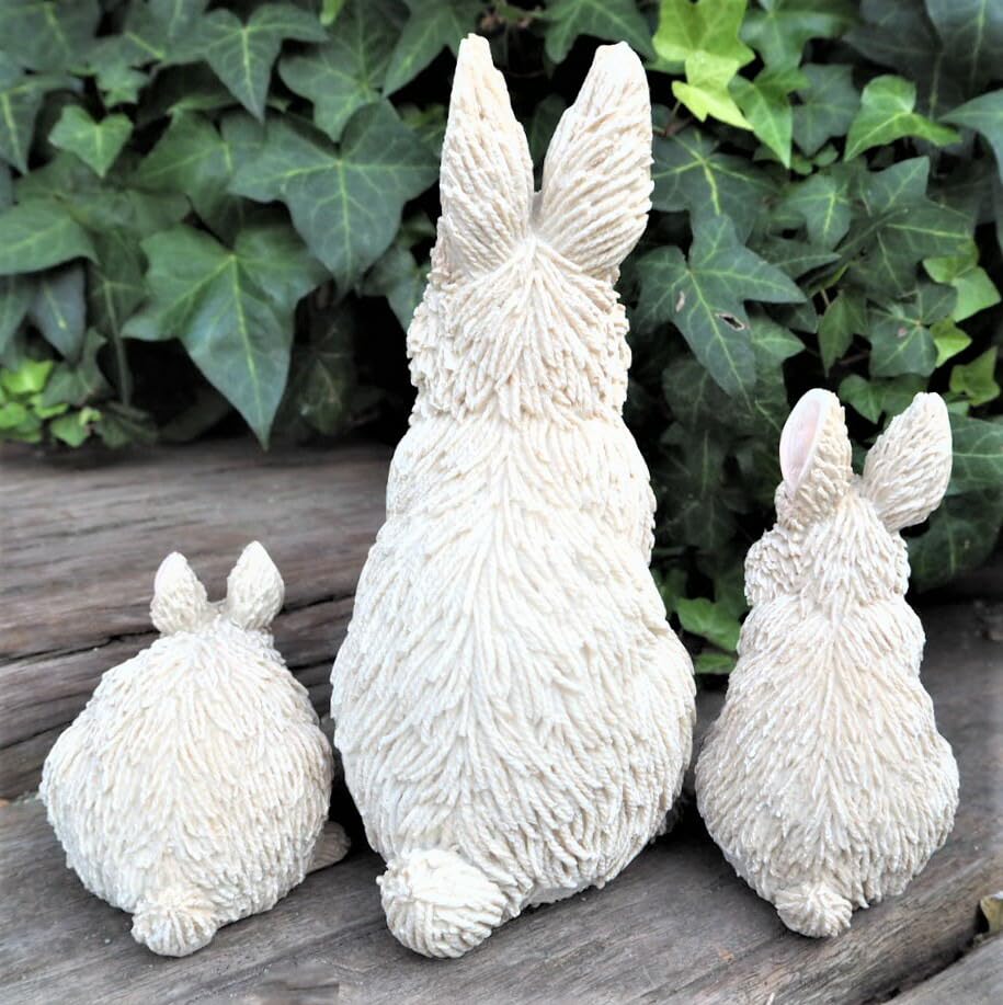 Amazon.co.jp: うさぎの置物 うさぎの親子3品セット 白 ウサギ