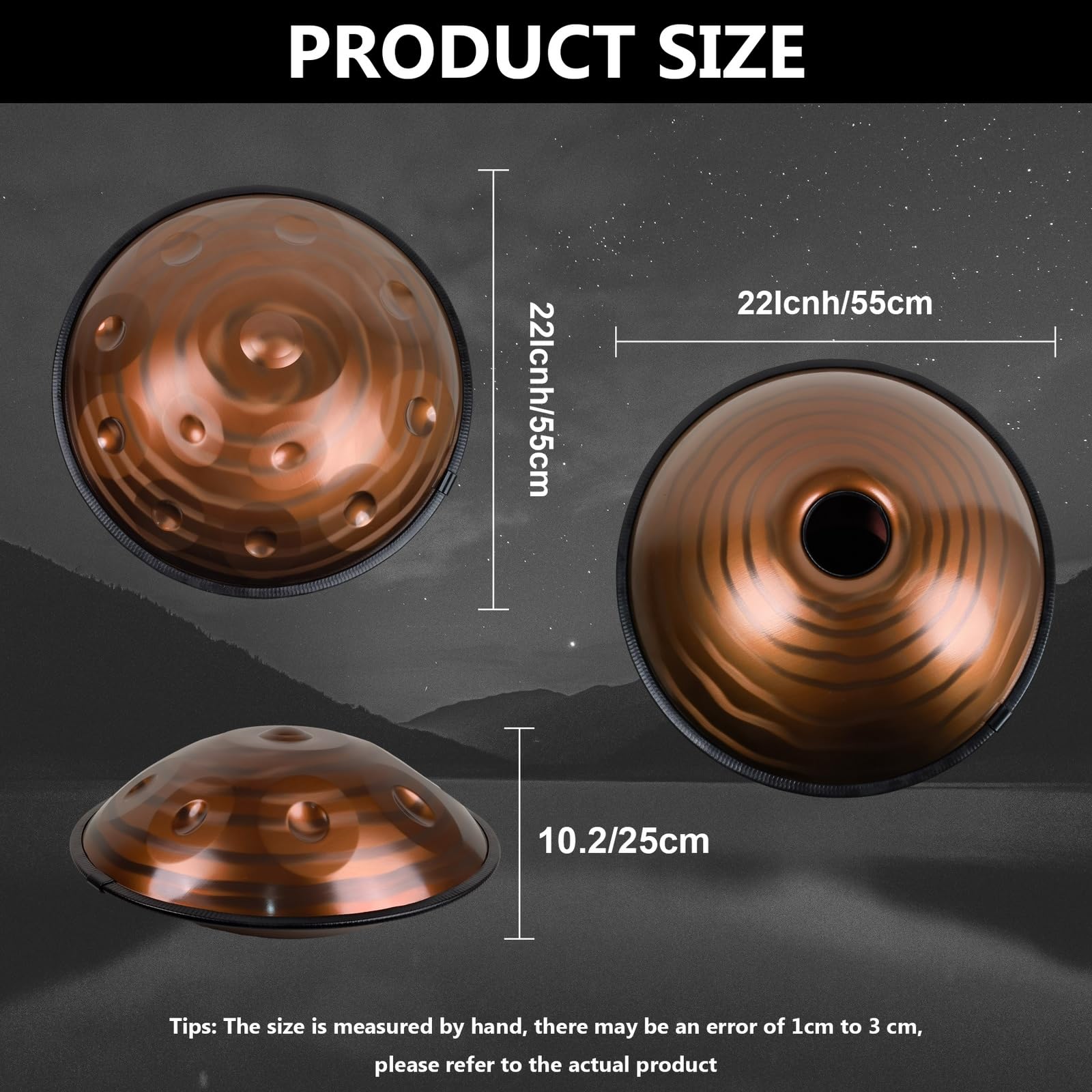 Amazon | ハンドパン d マイナー 打楽器（ゴールド - 432hz - 12音