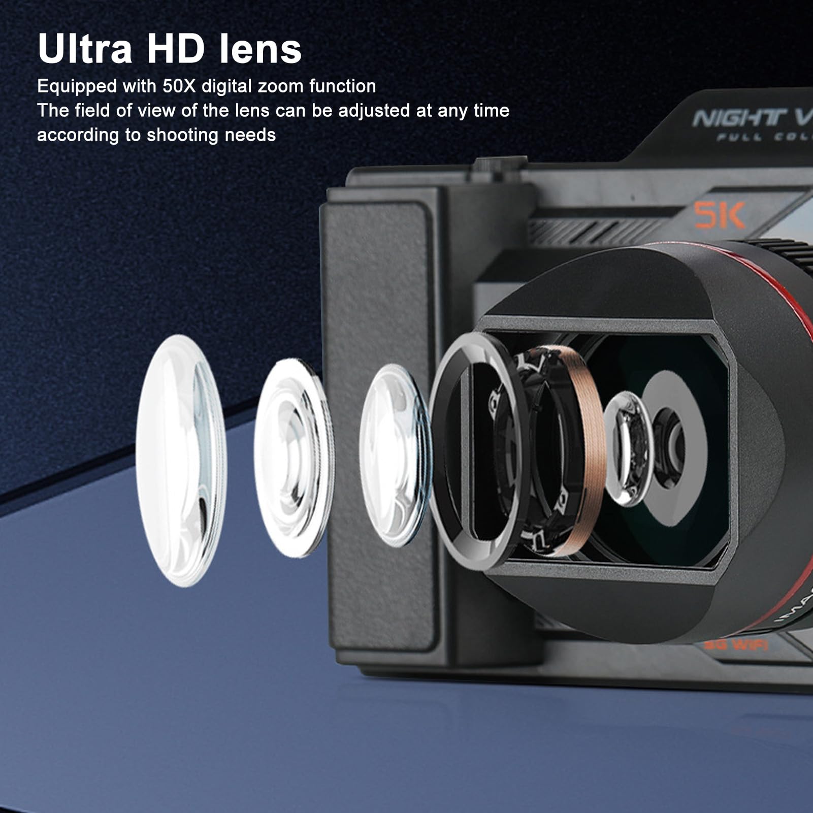 Amazon.co.jp: 5K 50MP ナイトビジョンカメラ、IR フルカラーナイト