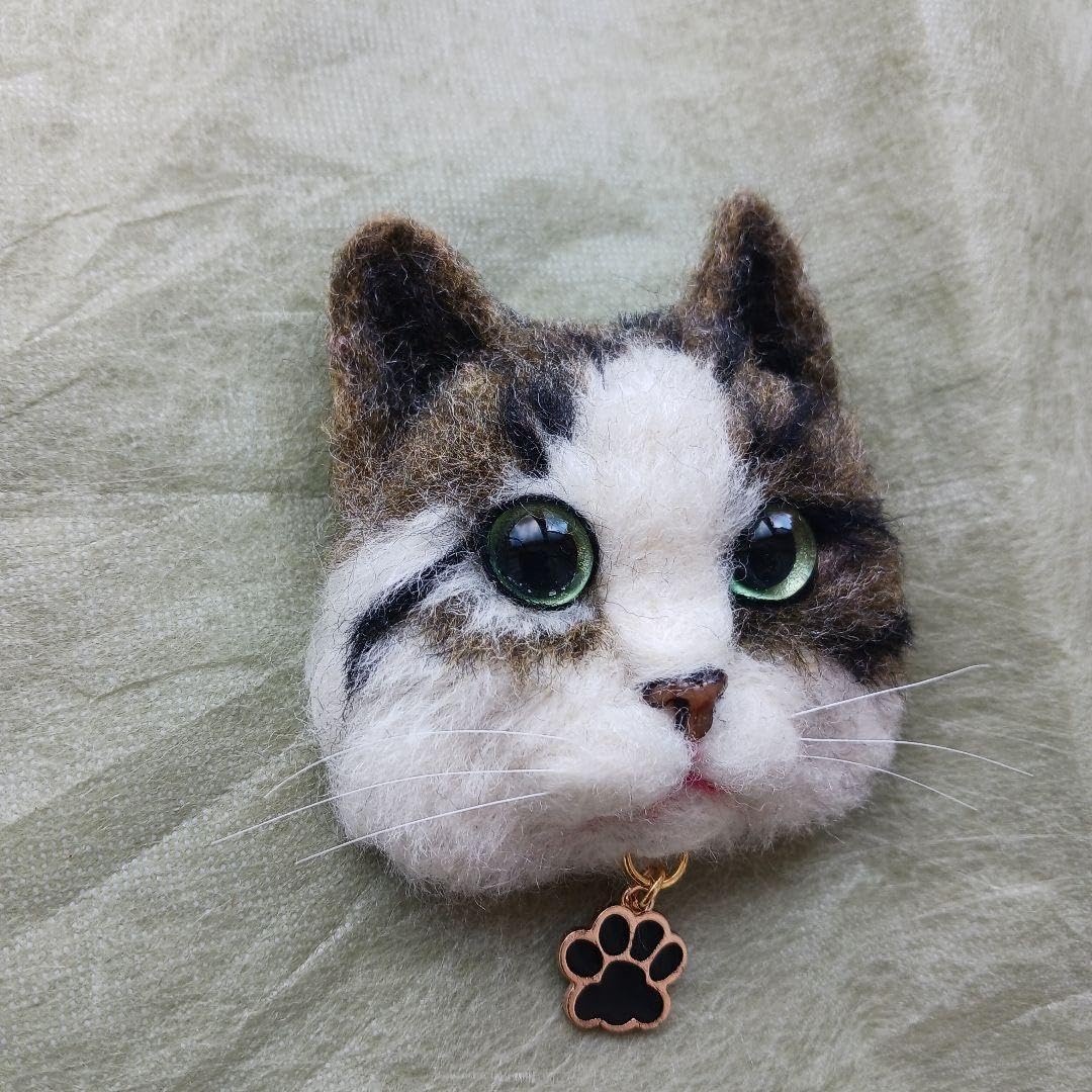 羊毛フェルトマンチカンネコmomoichigo