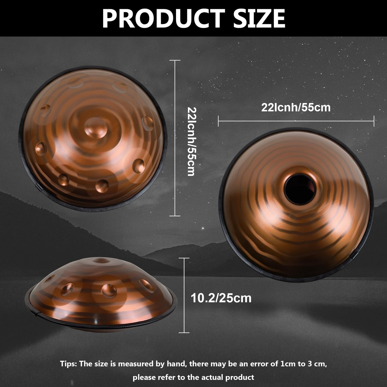 ハンドパン 小さめの49センチ Dマイナー 9音 A＝432Hz 新品