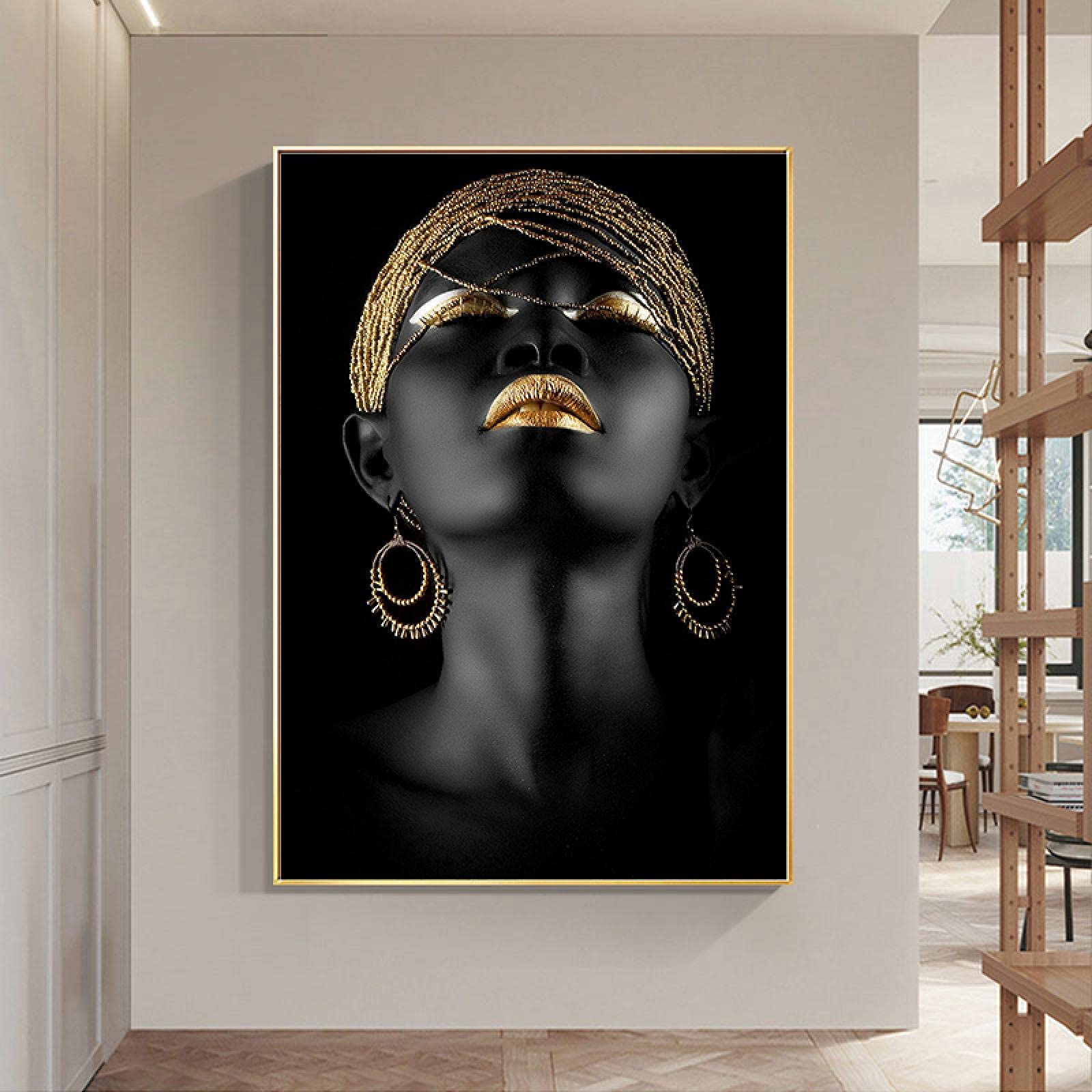 現代アート】絵画 女性シルエットポスター BIG SIZE ゴールドフレーム