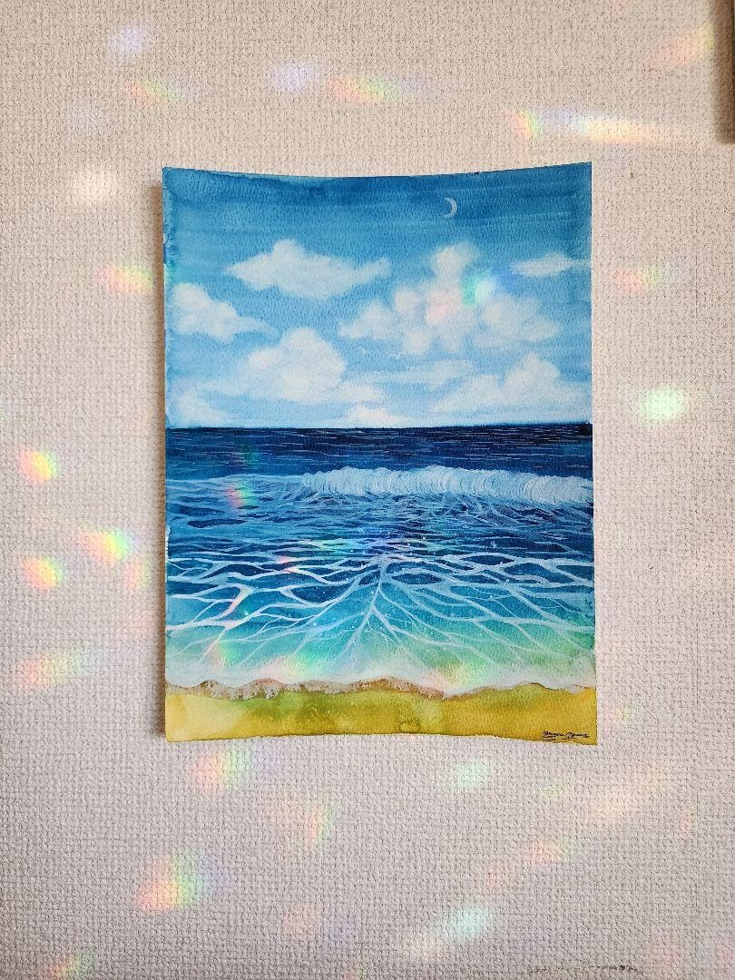 絵画 アクリル画 原画 海 癒し 風景画 テクスチャーアート 一点物 S