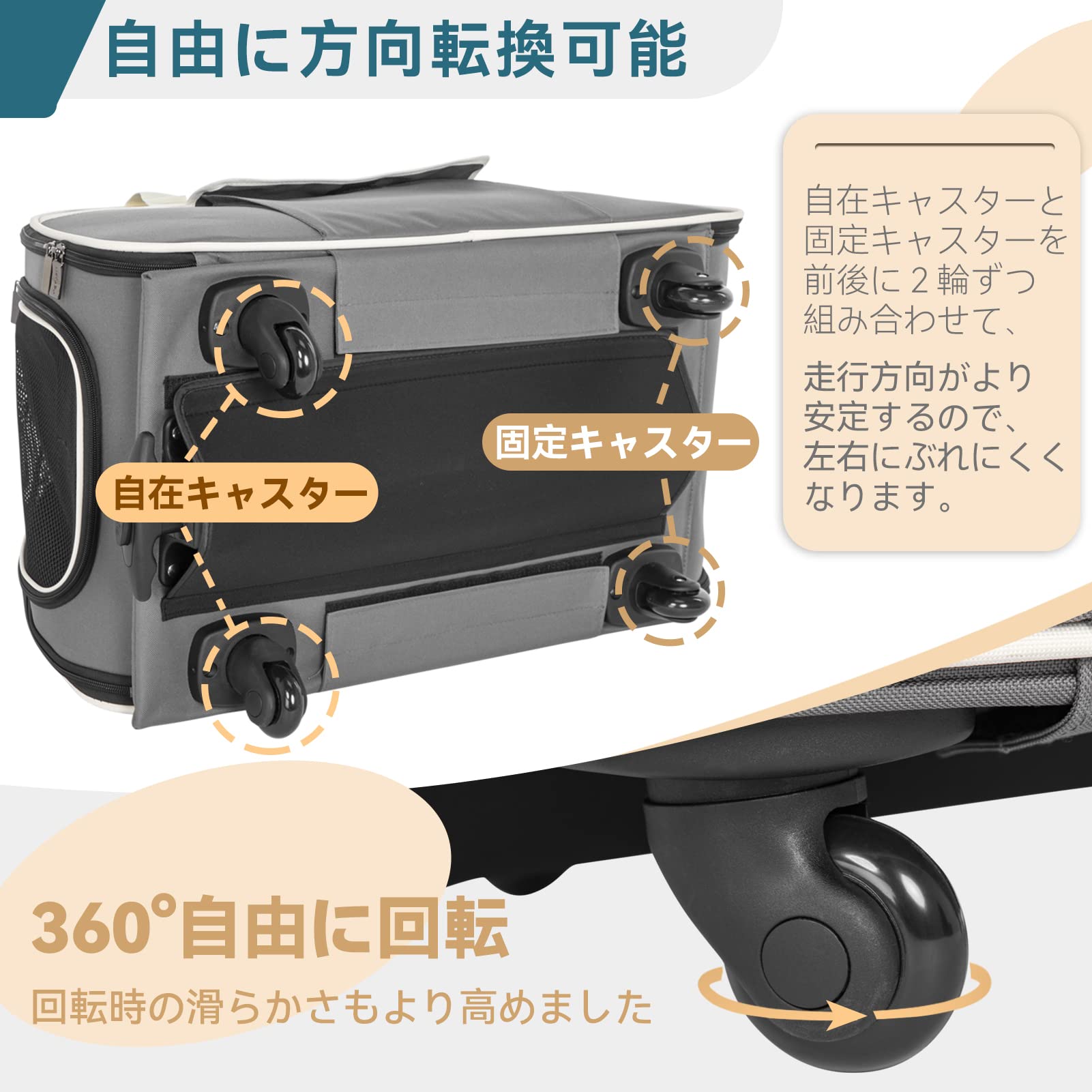 Amazon.co.jp: Petsfit ペットキャリー キャスター付 キャリーカート