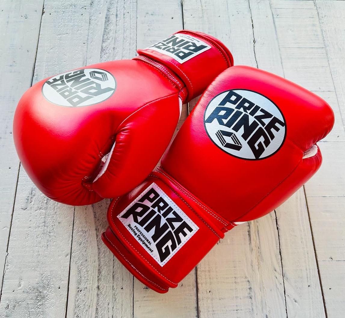 プライズリング ボクシンググローブ 本革製 ワインレッド14オンス