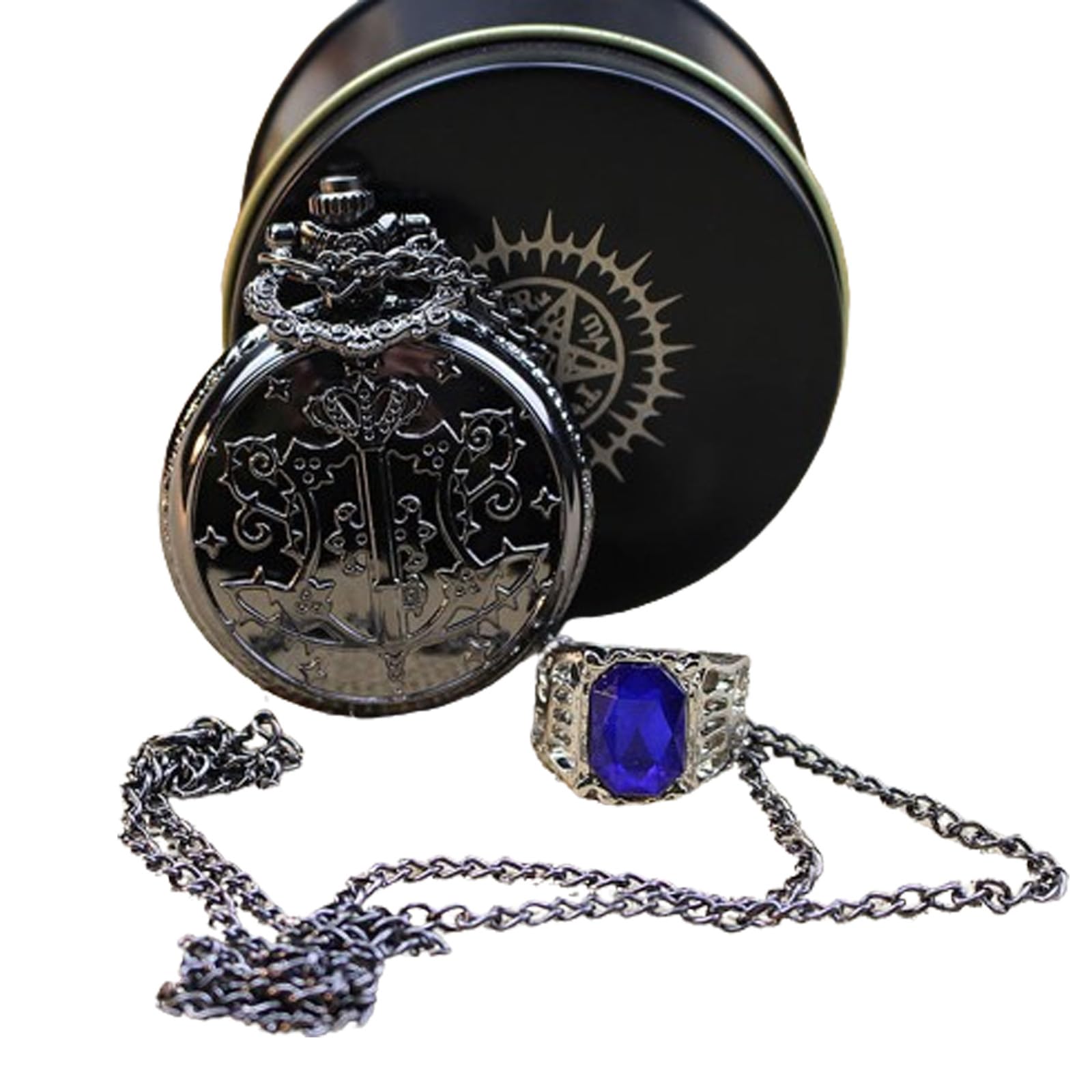 Amazon.co.jp: 黒執事 懐中時計 リング 2個セット 時計 ネックレス