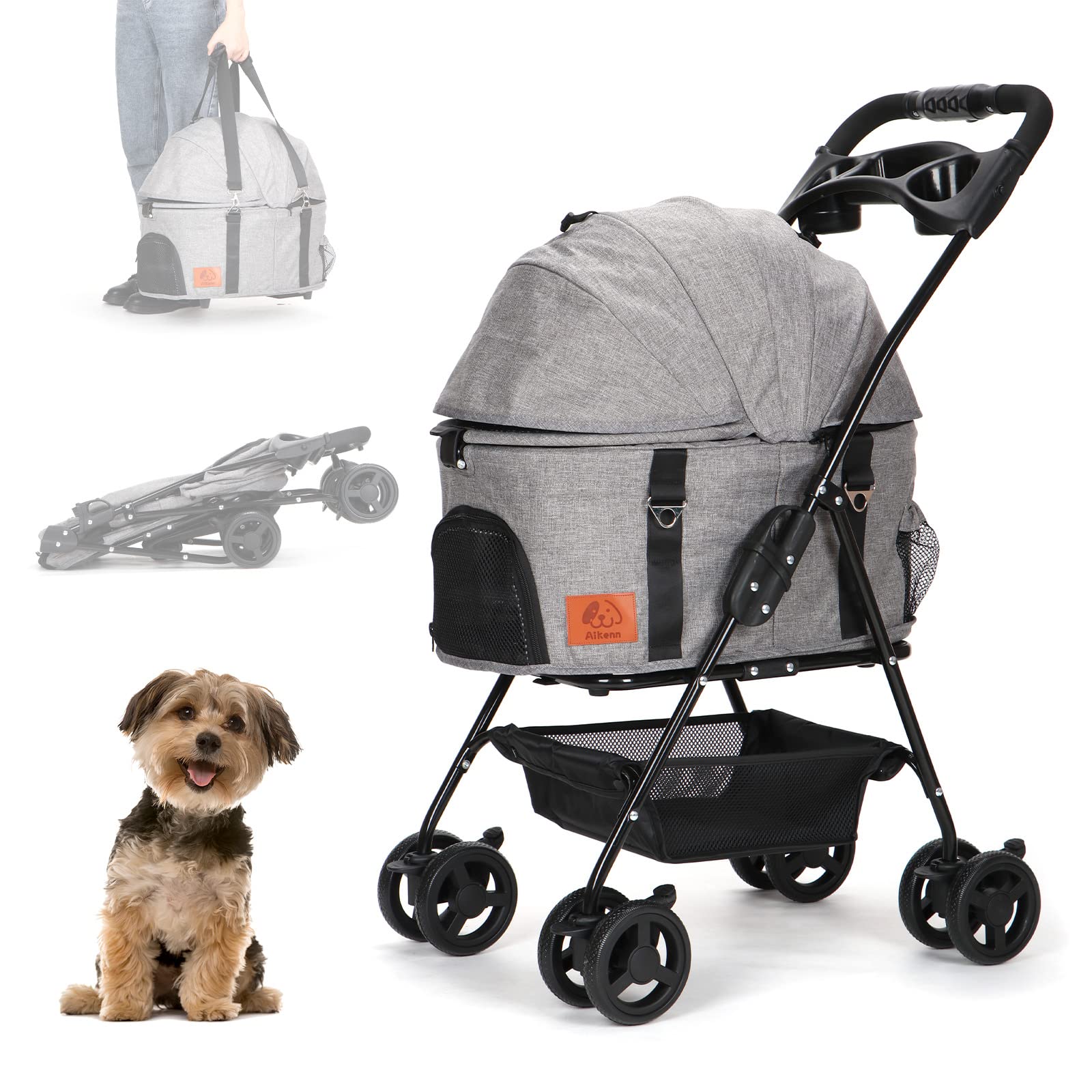 Amazon.co.jp: Aikenn分離式 ペットカート 4輪360°回転 折りたたみ 犬