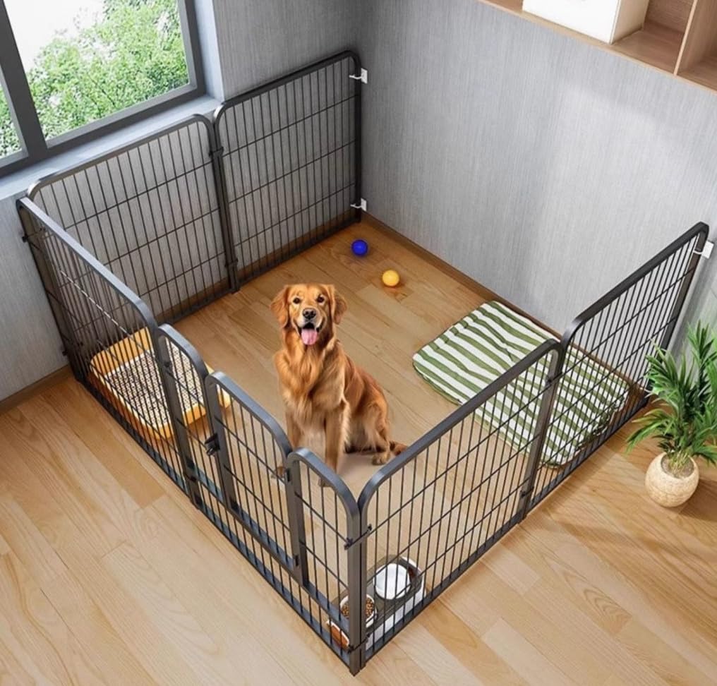 Amazon | ペットサークル 犬 ペットフェンス サークルケージ ドア付き