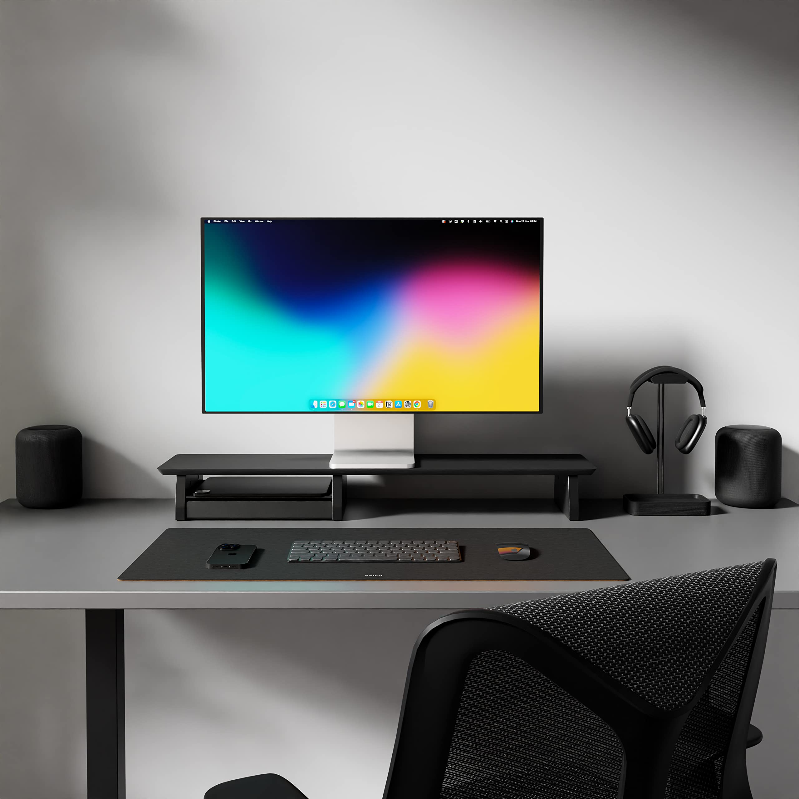 モニター台 Grovemade Matte Black Desk Shelf (Large) モニター台