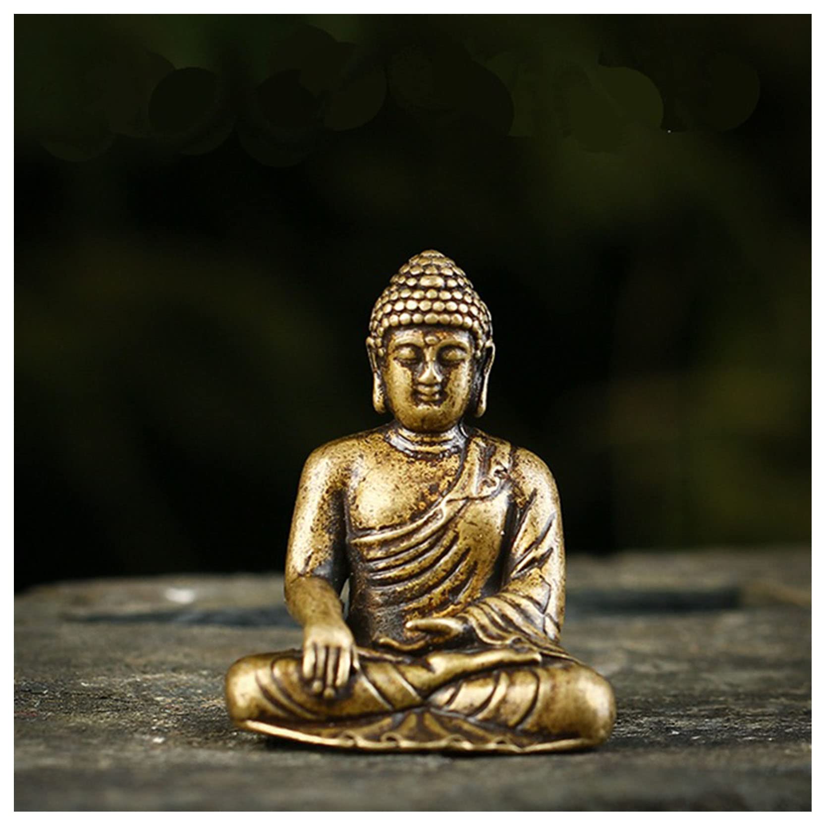 古美術・タイ仏教・旧蔵銅鎏金【釈迦牟尼仏】・純手作り・供養仏像