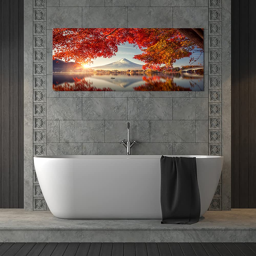 真作 富士山 赤富士Mt.Fuji 額装Japanese painting 真作 富士山 赤富士