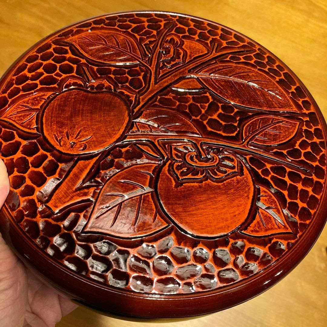 楽天市場】丸盆 鎌倉彫の通販 希少 鎌倉彫 和屋 木製漆器 丸盆 菓子