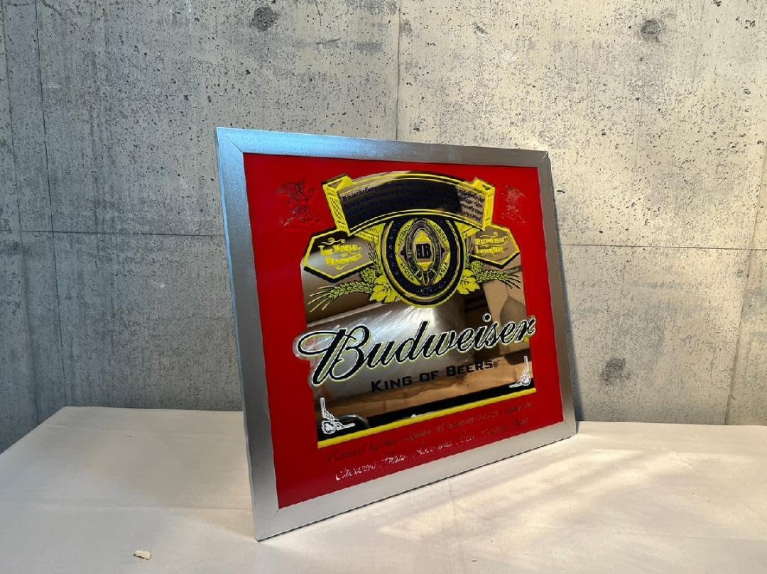 Budweiser バドワイザー パブミラー ビンテージ レトロ 1385【1980年代