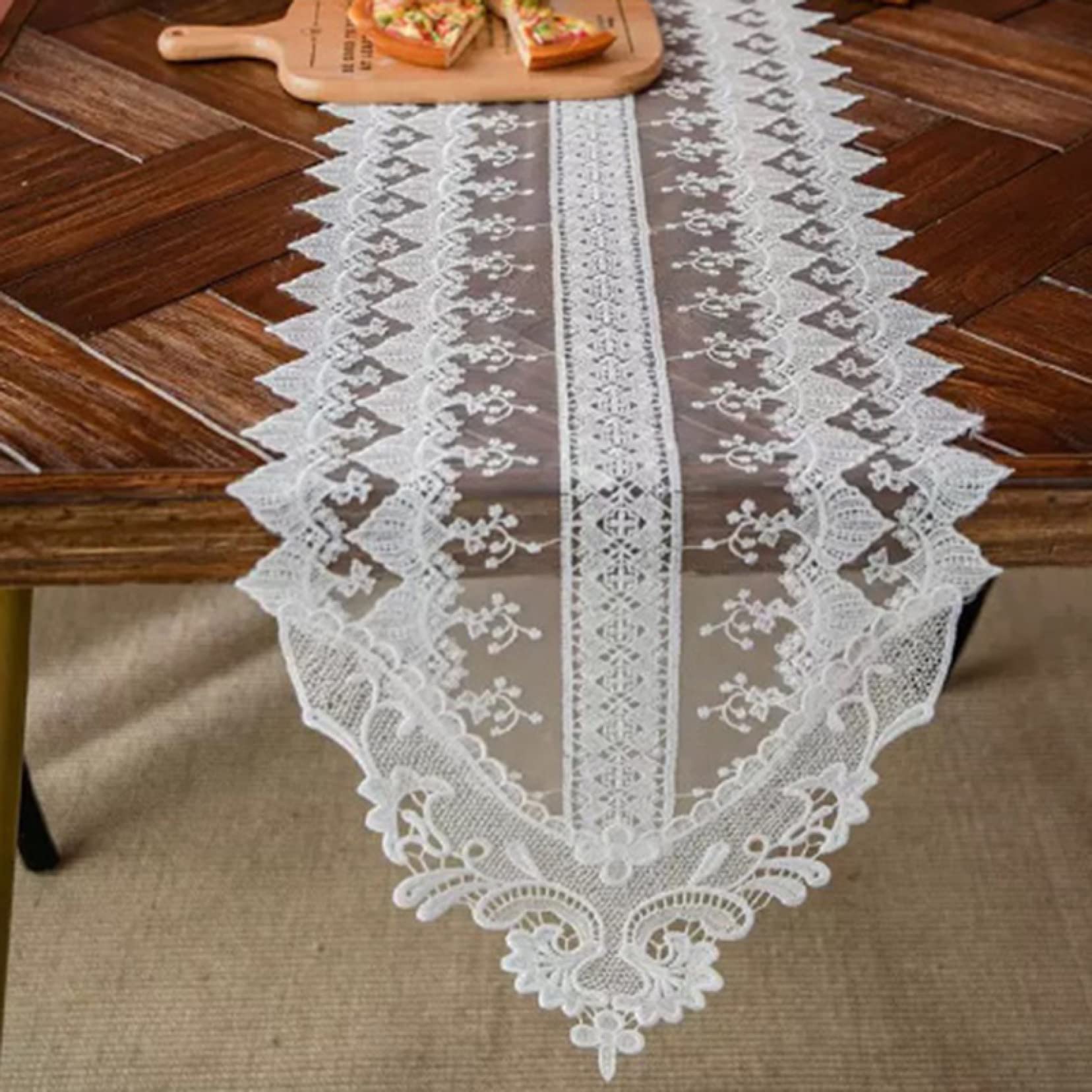 アンティークフランス オープンカットワーク パピヨン∞赤糸刺繍 縮緬