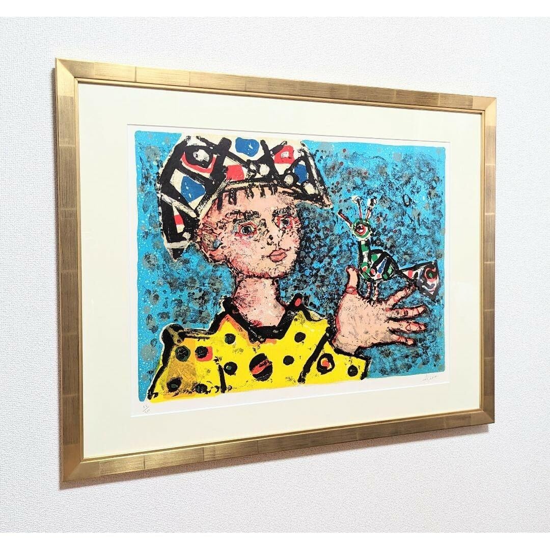 美品 ポール・アイズピリ「果物のある静物」リトグラフ 直筆サイン入