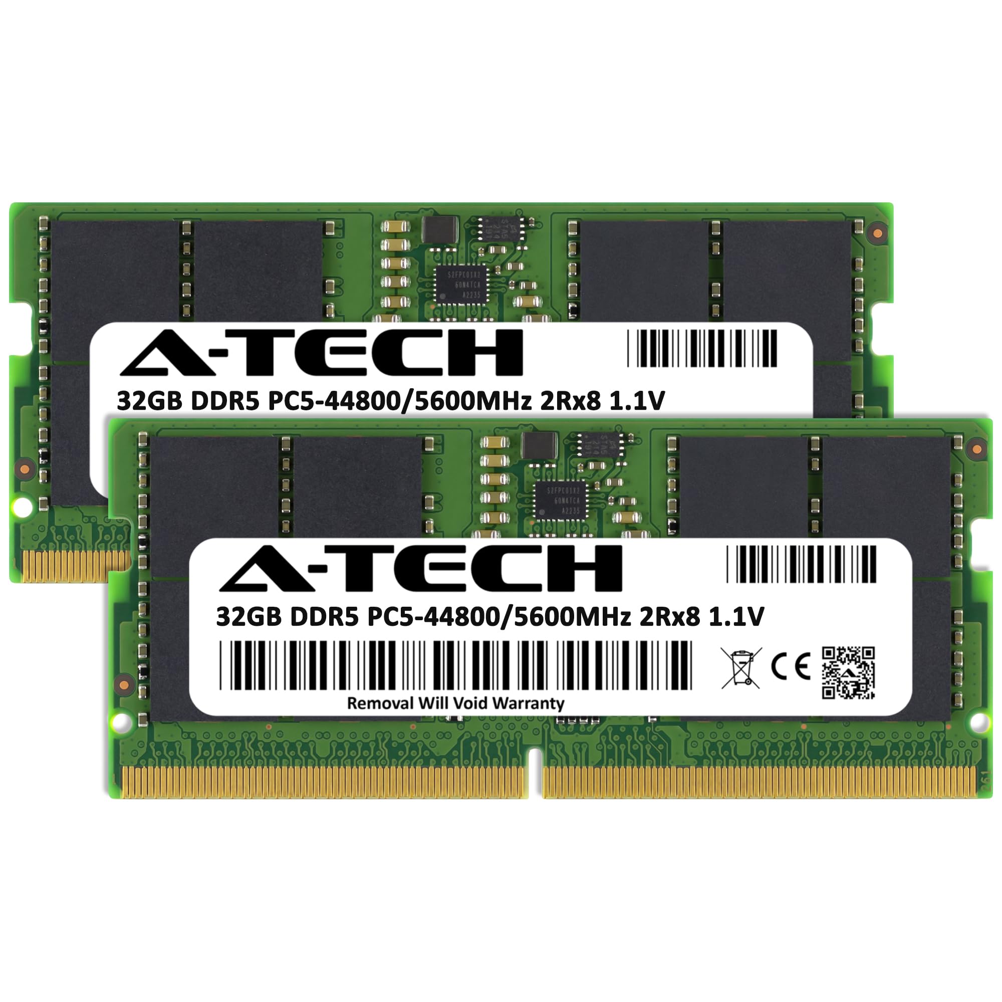 A-Tech 64GB Kit (2x32GB) DDR5 5600MHz PC5-44800 CL46 SODIMM 2Rx8