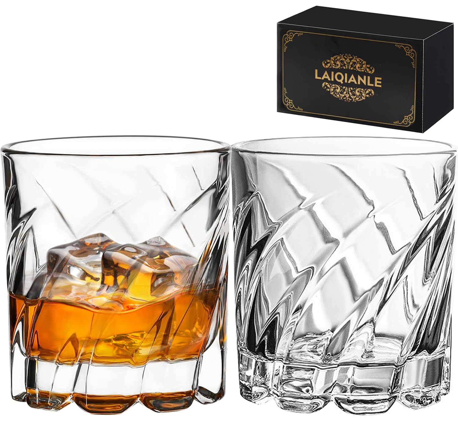 Amazon | ロックグラス ウイスキー 2個セット クリスタル 回転スピン