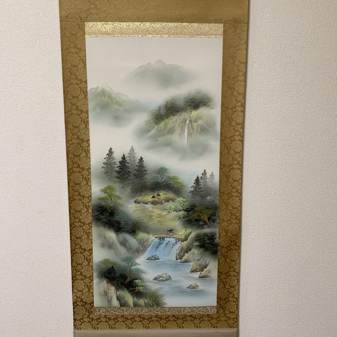 掛け軸 田口紅洋 紅葉霞渓 絹本 希少 軸装 茶道具 掛軸 美品 です