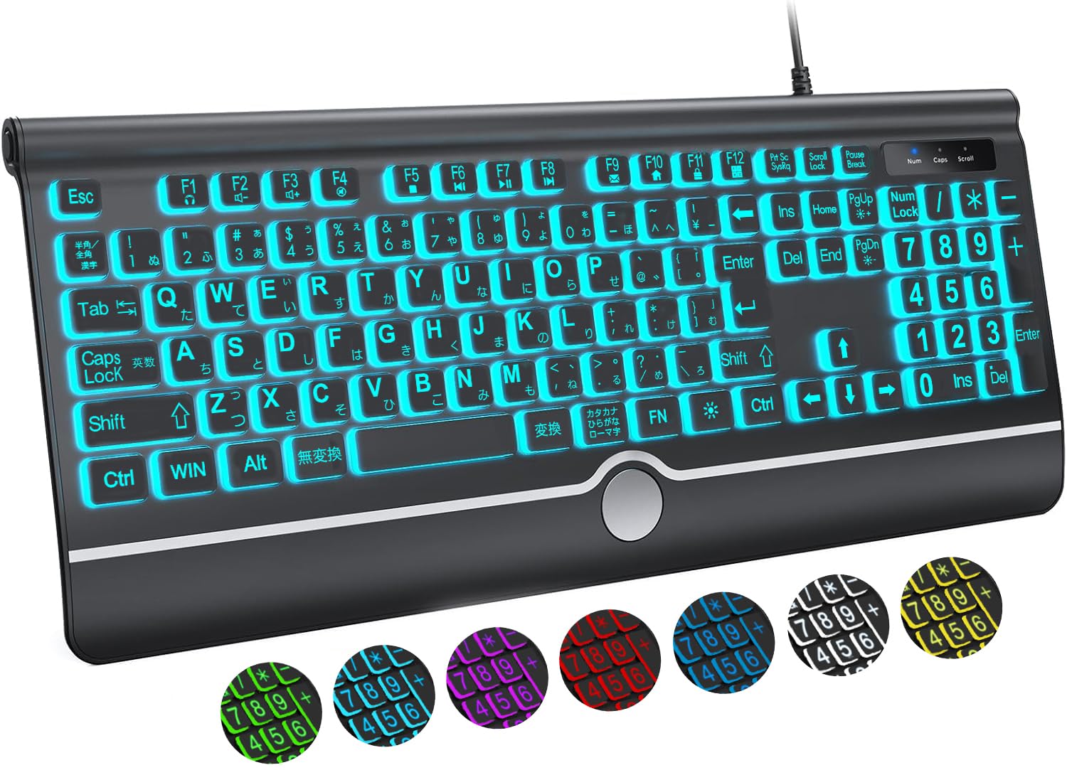 Amazon | BERGUF 大きめの文字のバックライト付きキーボード、静かな