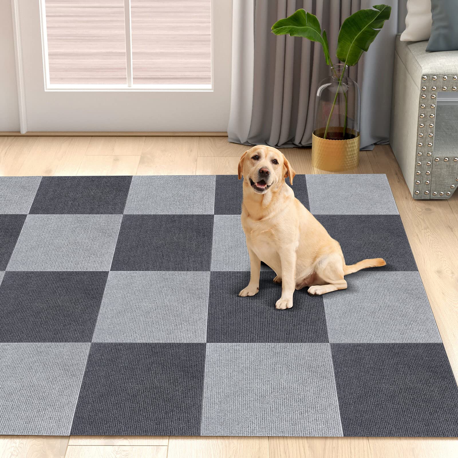 タイルカーペット 60枚 グレー 黒 ジョイントマット 防音30×30cm