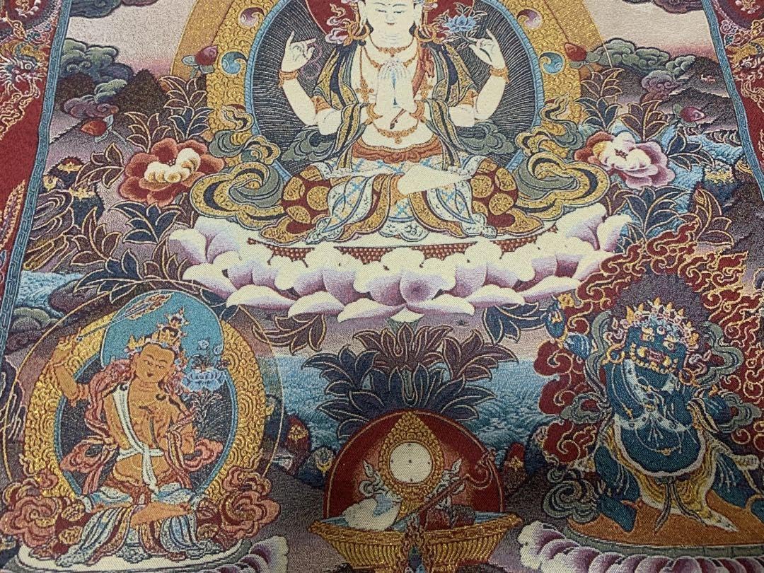 Amazon.co.jp: 仏教美術 仏画 600mm × 900mm チベット タンカ 仏像唐物