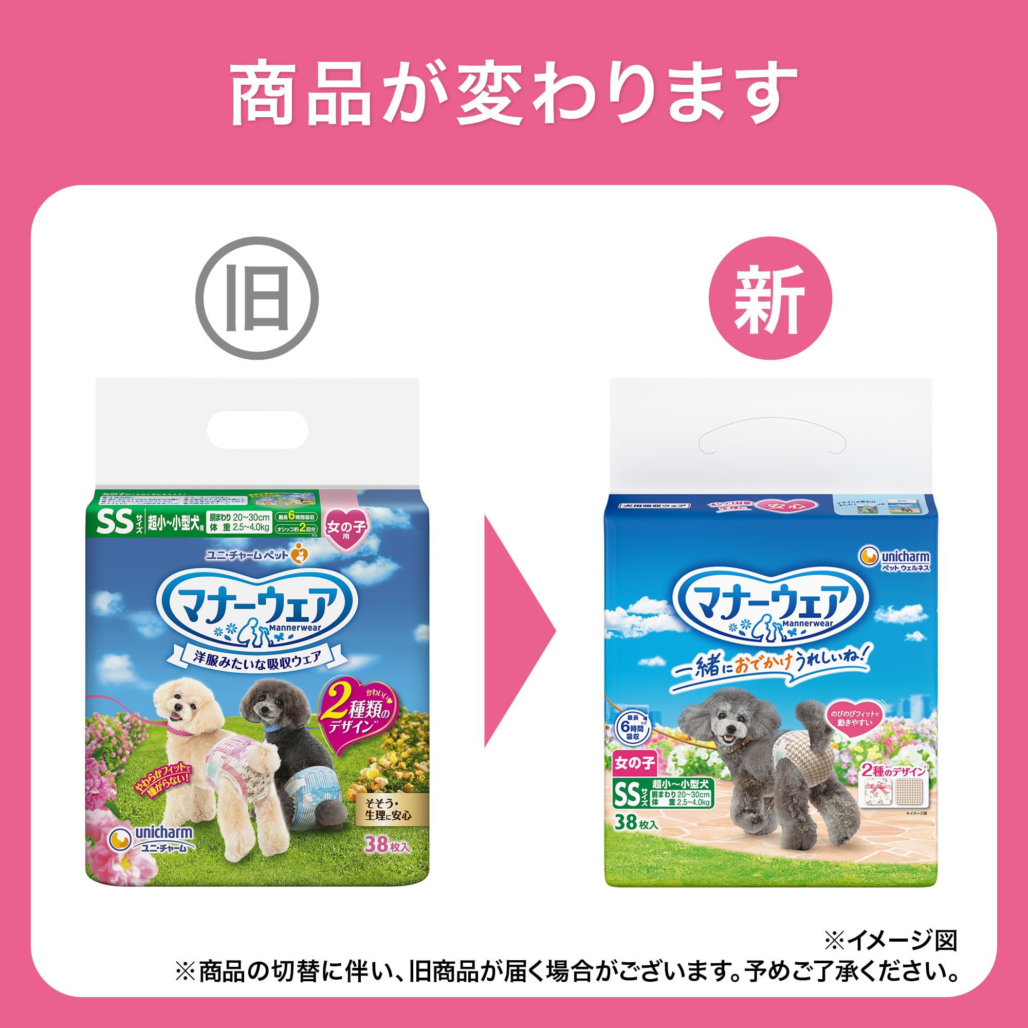 マナーウェア 長時間 女の子用 SSS38枚入り 7袋＋28枚 マナーウェア 長