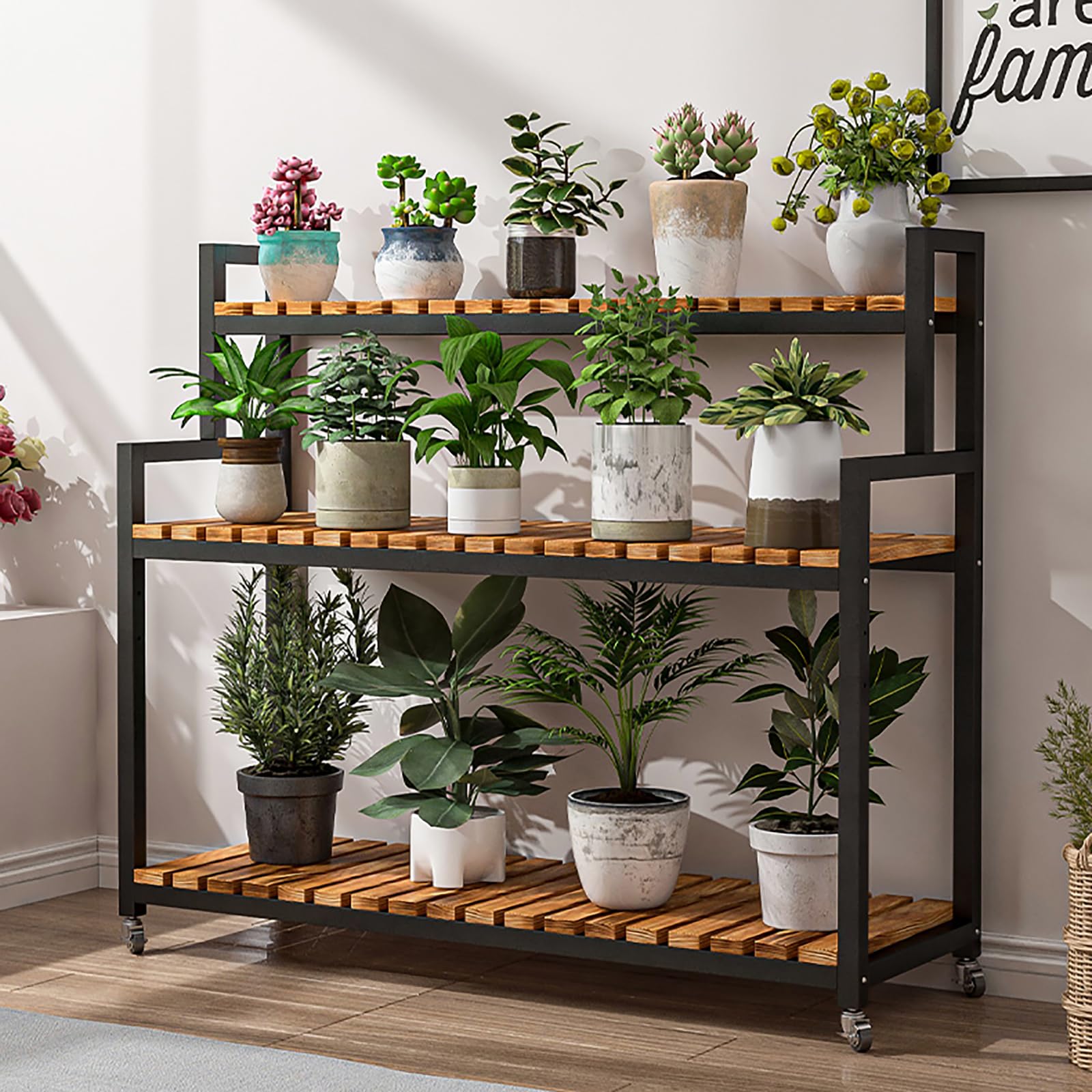 楽天市場】アイアン フラワースタンド 3段の通販 □アイアンシェルフ