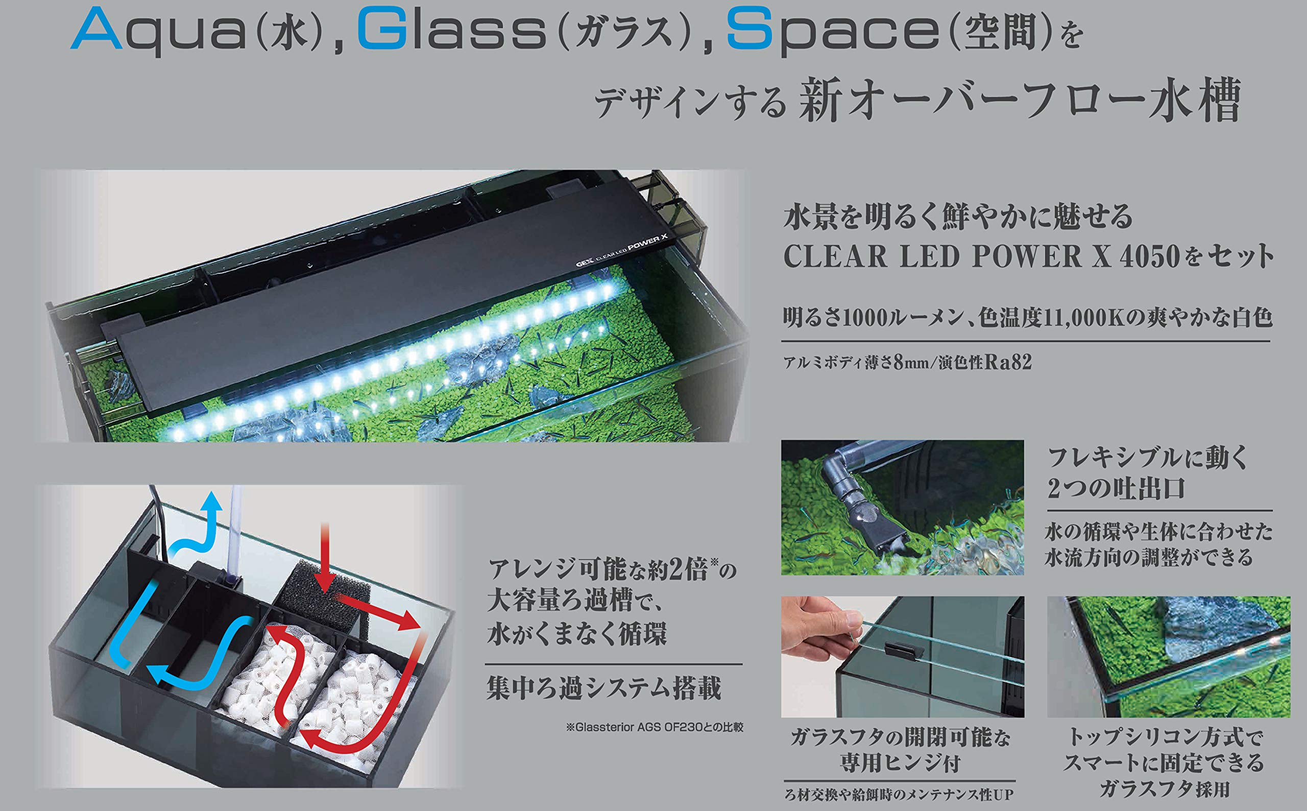 Amazon | ジェックス 水槽 グラステリア アグス OF-450 | GEX | 水槽 通販