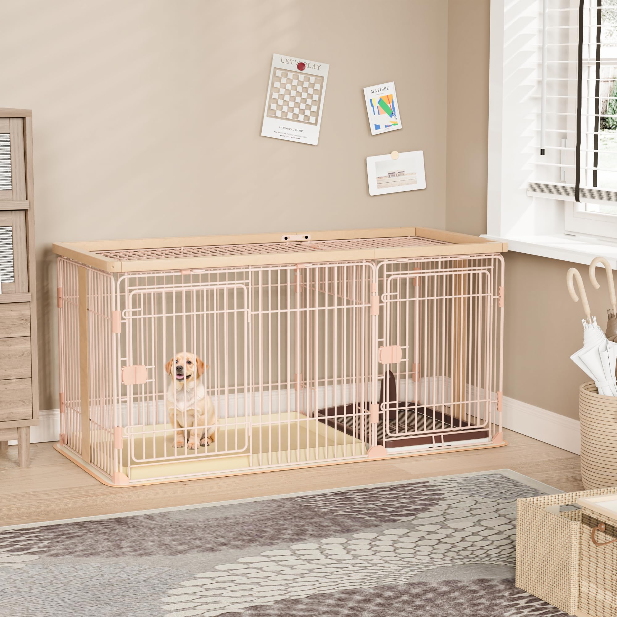 犬 ゲージ 屋根付き MAZOT 樹脂製 ペットケージ 犬サークル 中小型犬用