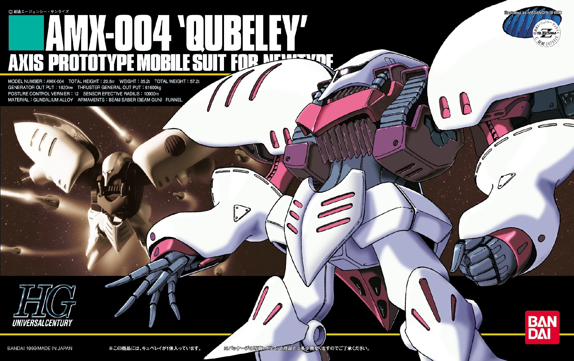 Amazon.com: Gundam HGUC Qubeley White Basic Scale 1/144 Model Kit
