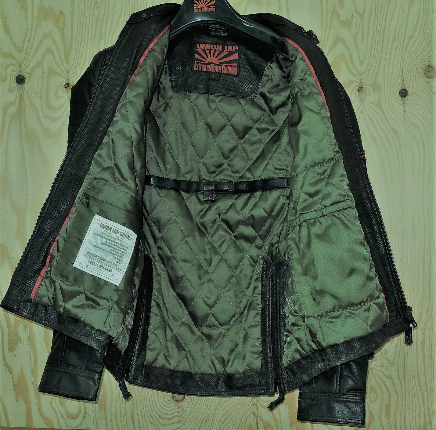 ユニオンジャップシングルライダースダウンジャケットブラックサイズM