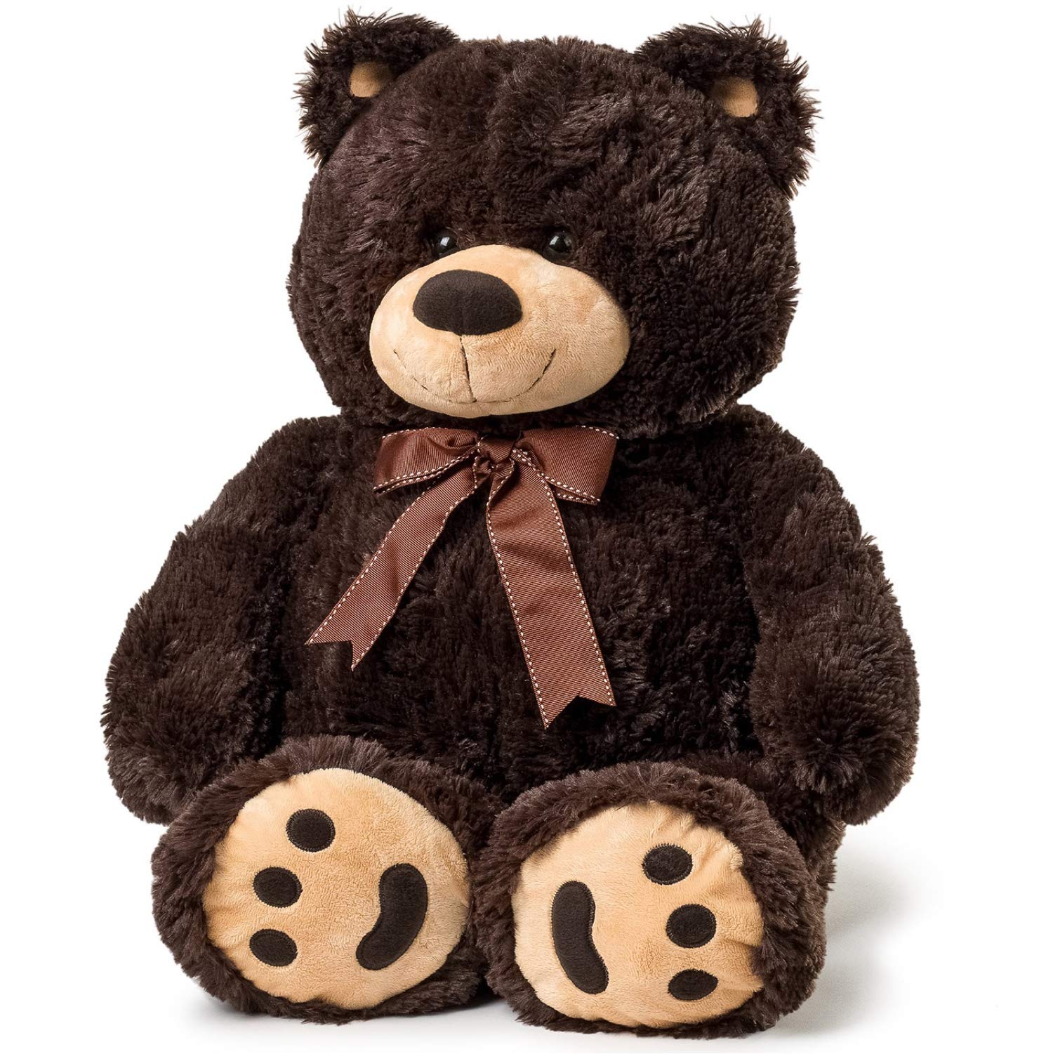 Amazon.com: Joon Big Teddy Bear - Fluffy Fur, Ribbon & Bow