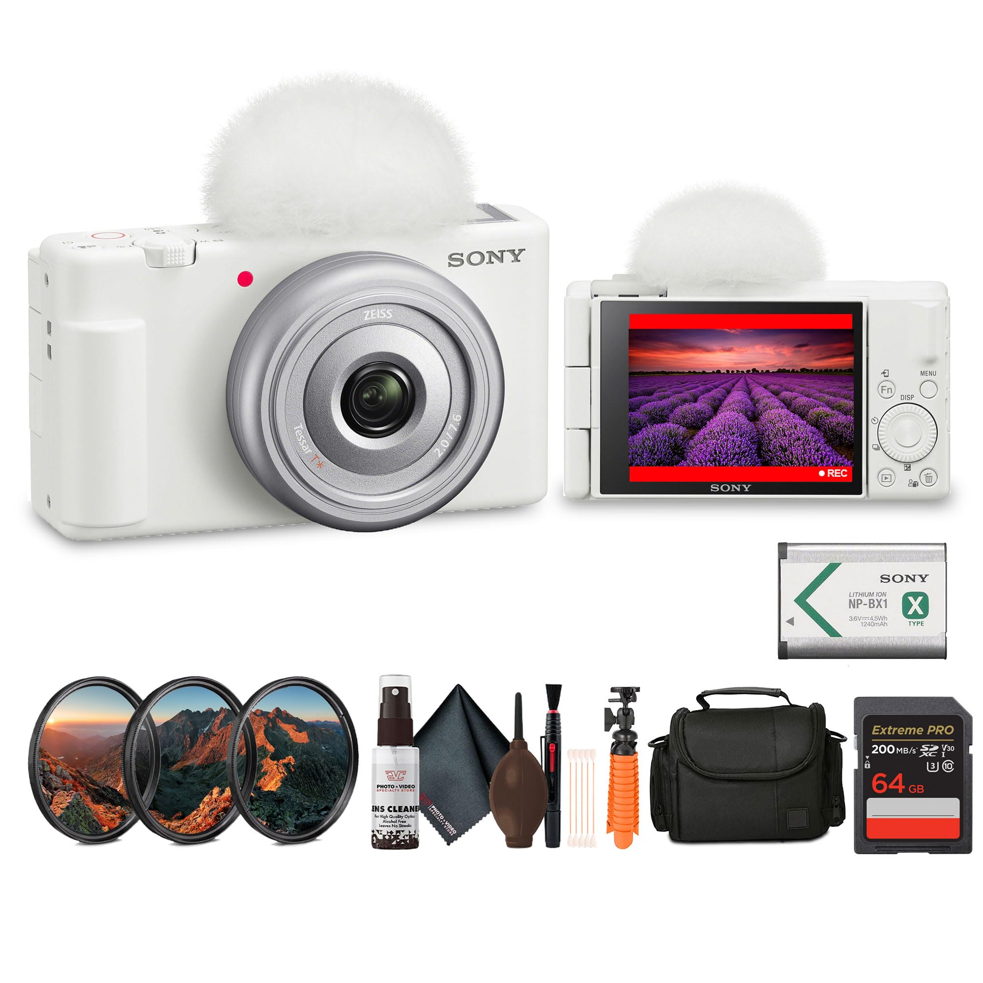 Amazon.com : Sony ZV‑1F/W Vlog Camera in White | 20.1 MP 1‑Inch