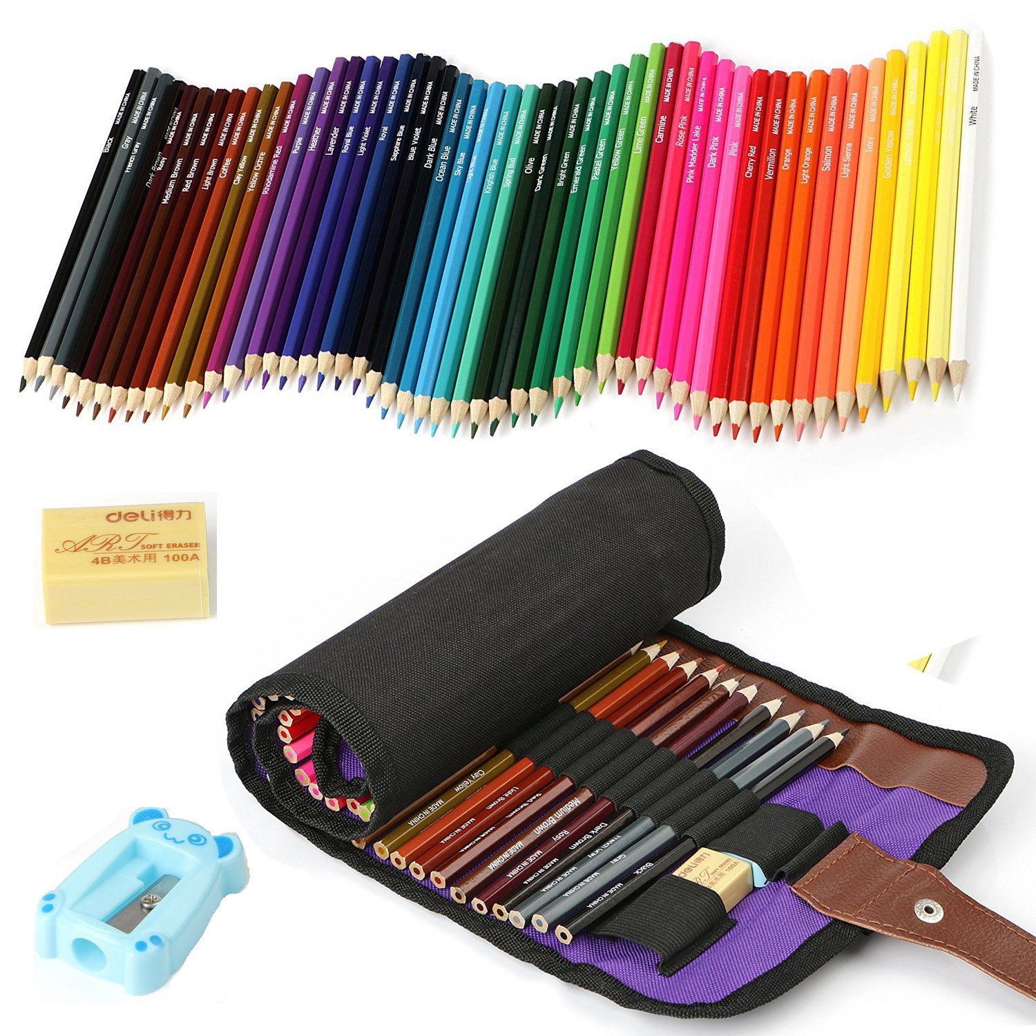 Amazon | 色鉛筆 50色油性鉛筆セット 大人・子供の塗り絵や描き用 収納