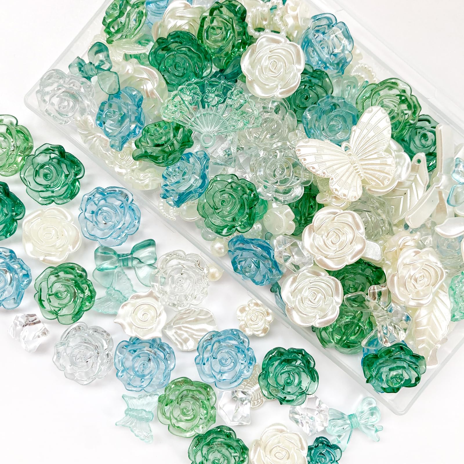 Amazon.co.jp: TANOKOX デコパーツ ミックス 約100個 透明 クリア