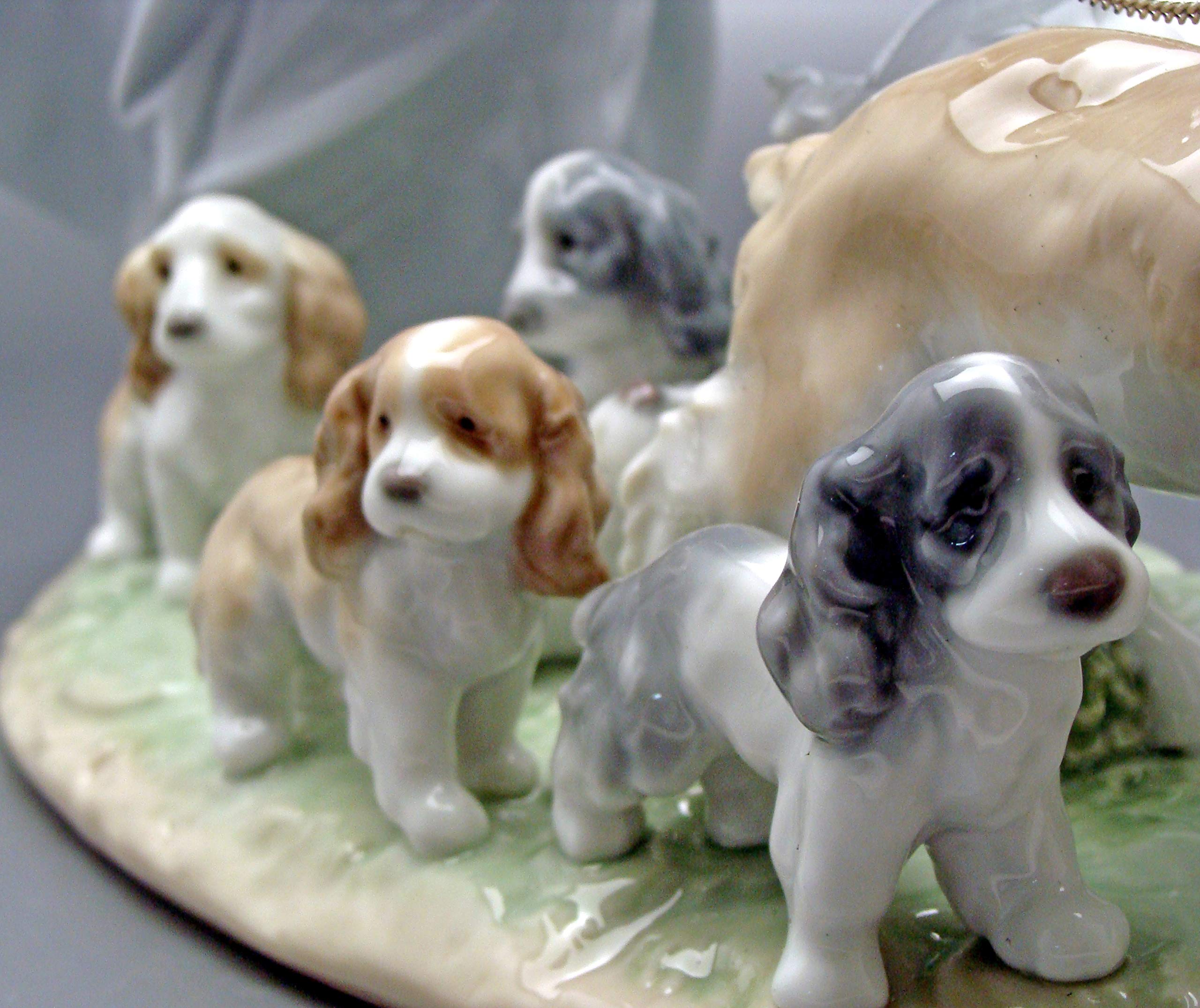 Lladro 陶器 犬と子供の装飾品セット 5点セット